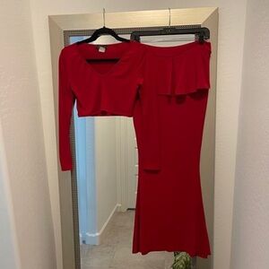Brand New Red two piece Maxi skirt set 2 piece set size medium